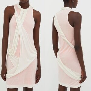 NWT McQ Alexander McQueen Size IT 42 / US 8 Orange Sleeveless Sheer Drape Dress